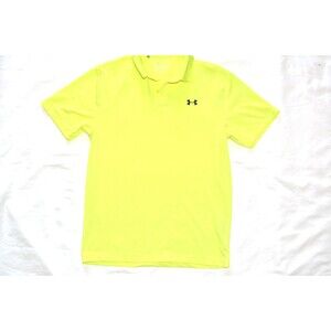 Under Armour UA Heat Gear Performance Polo, Short Sleeve, Sz S Neon Yellow, New